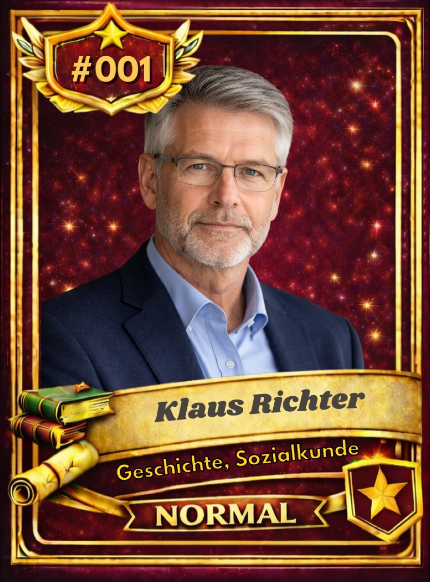 Rote Lehrer-Spielkarte als Designbeispiel