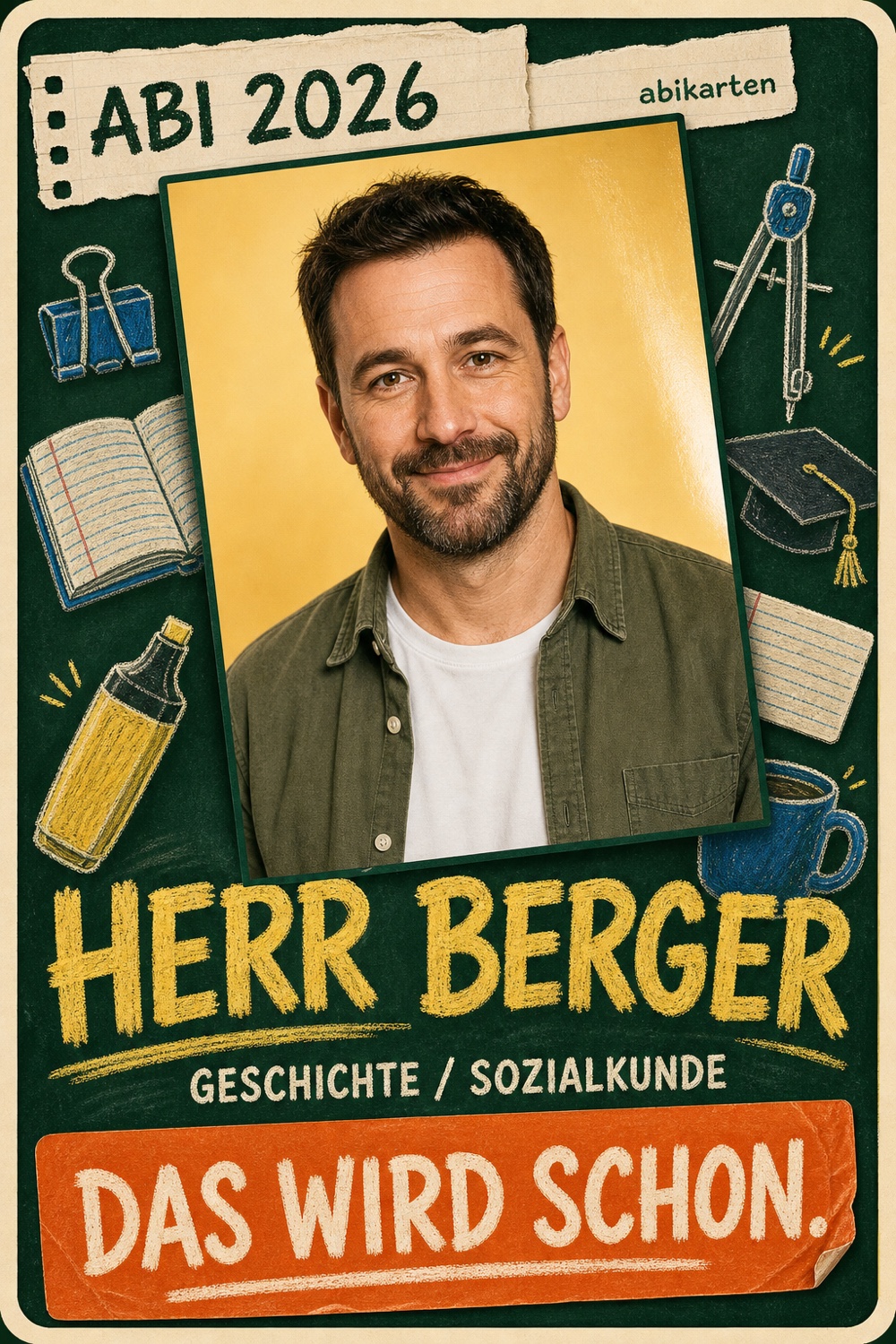 Beispielkarte: Herr Berger, Geschichte