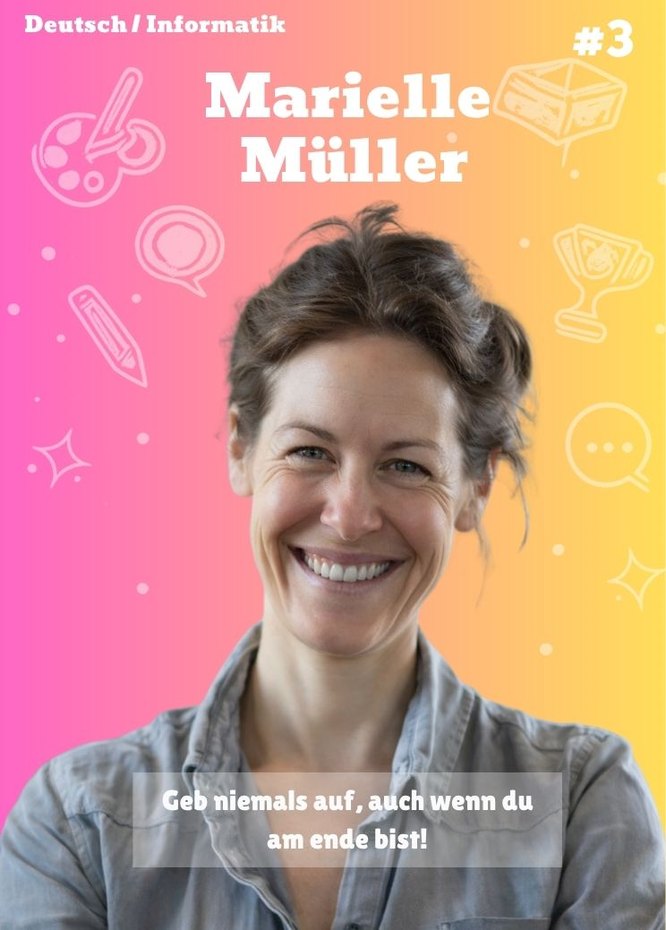 Beispielkarte Marielle Müller, Deutsch und Informatik