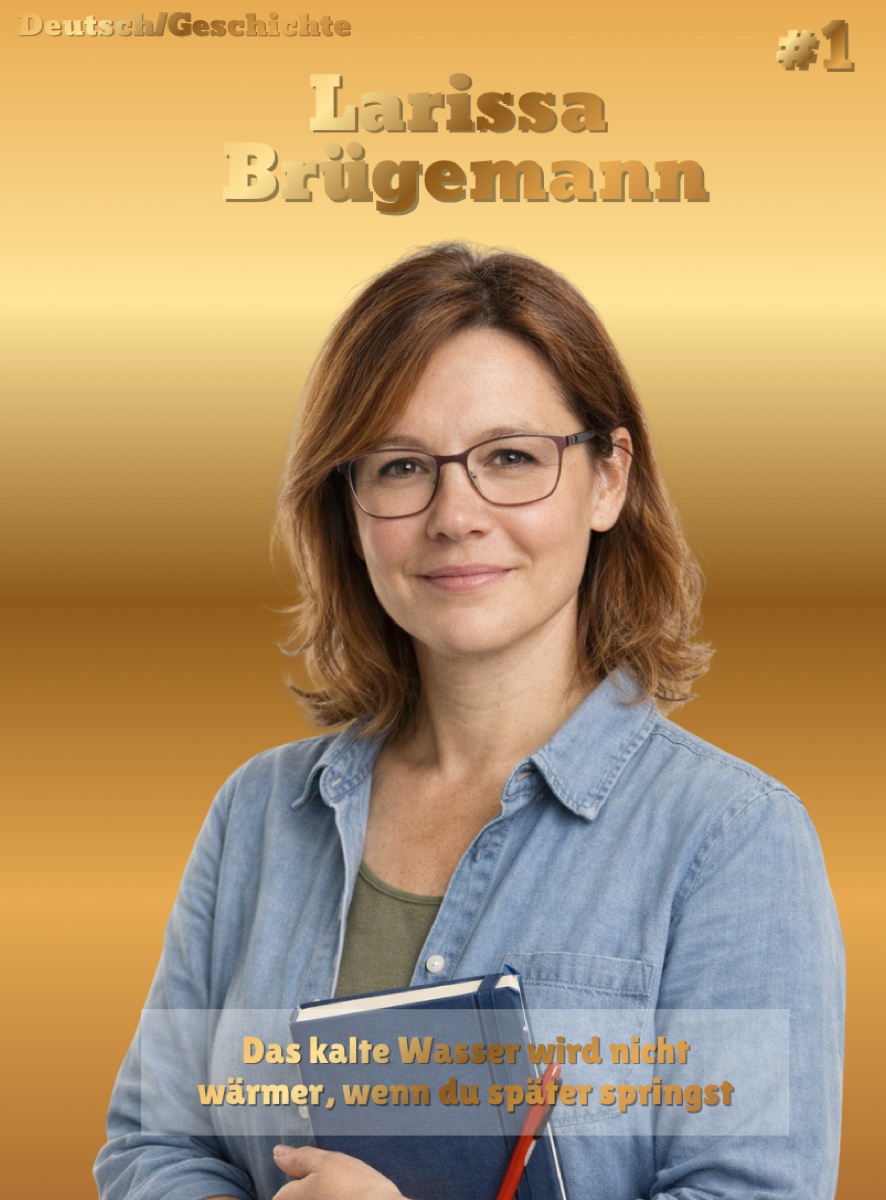 Seltene goldene Abi-Karte einer Lehrerin